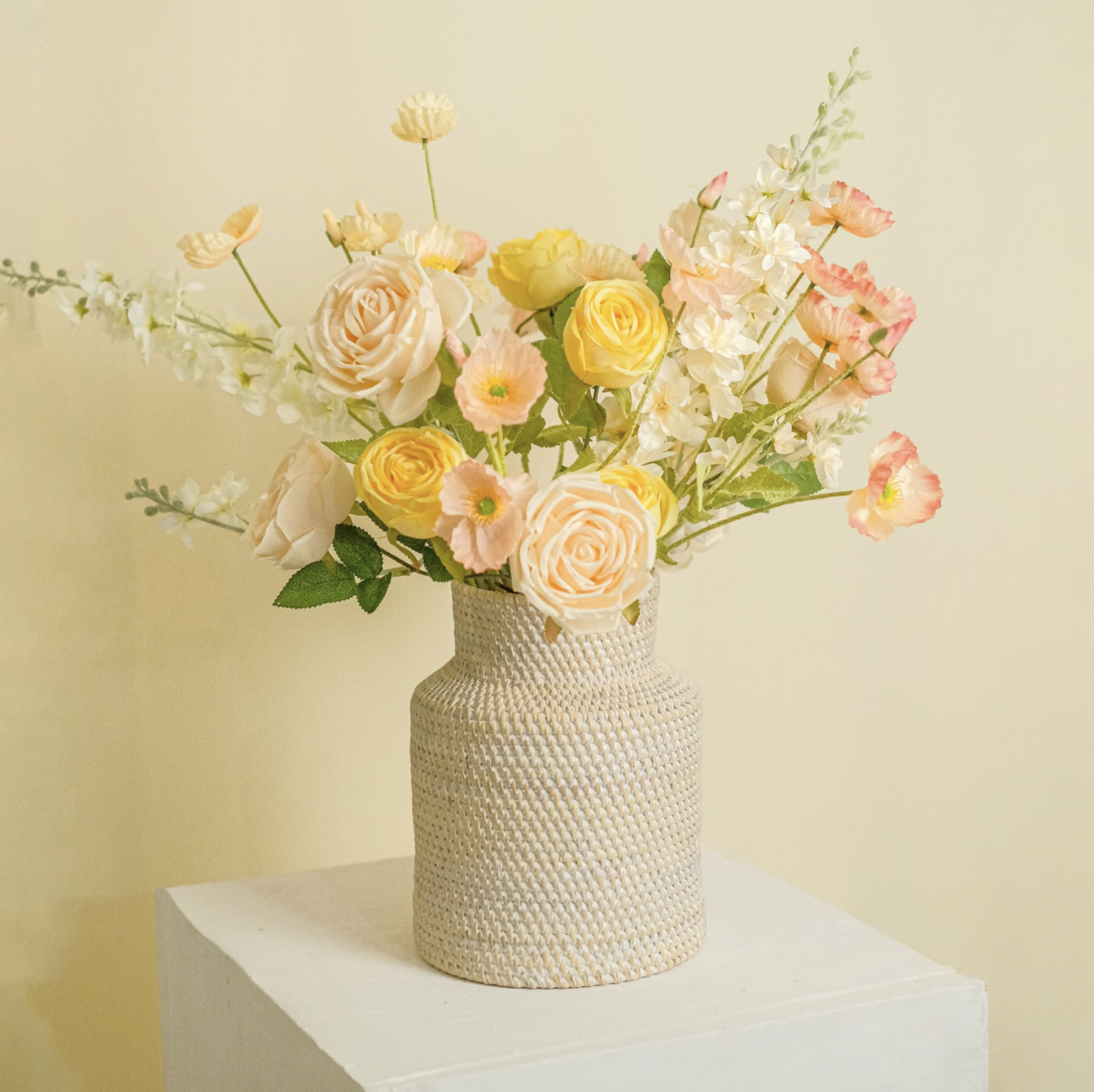 Natural Rattan Vase & Bowl